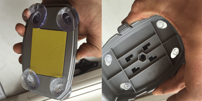 Бортовое устройство можно крепить как на скотч, так и на присоски Kreplenie platona